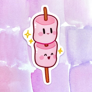 Sticker Kirby Marshmallows | Kirby, marshmallows, grappig, Poyo, eten, toetje, roze, vinylsticker, schattige stickers