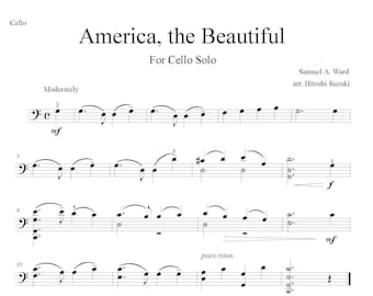 America, the Beautiful for Cello Solo