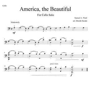 America, the Beautiful for Cello Solo