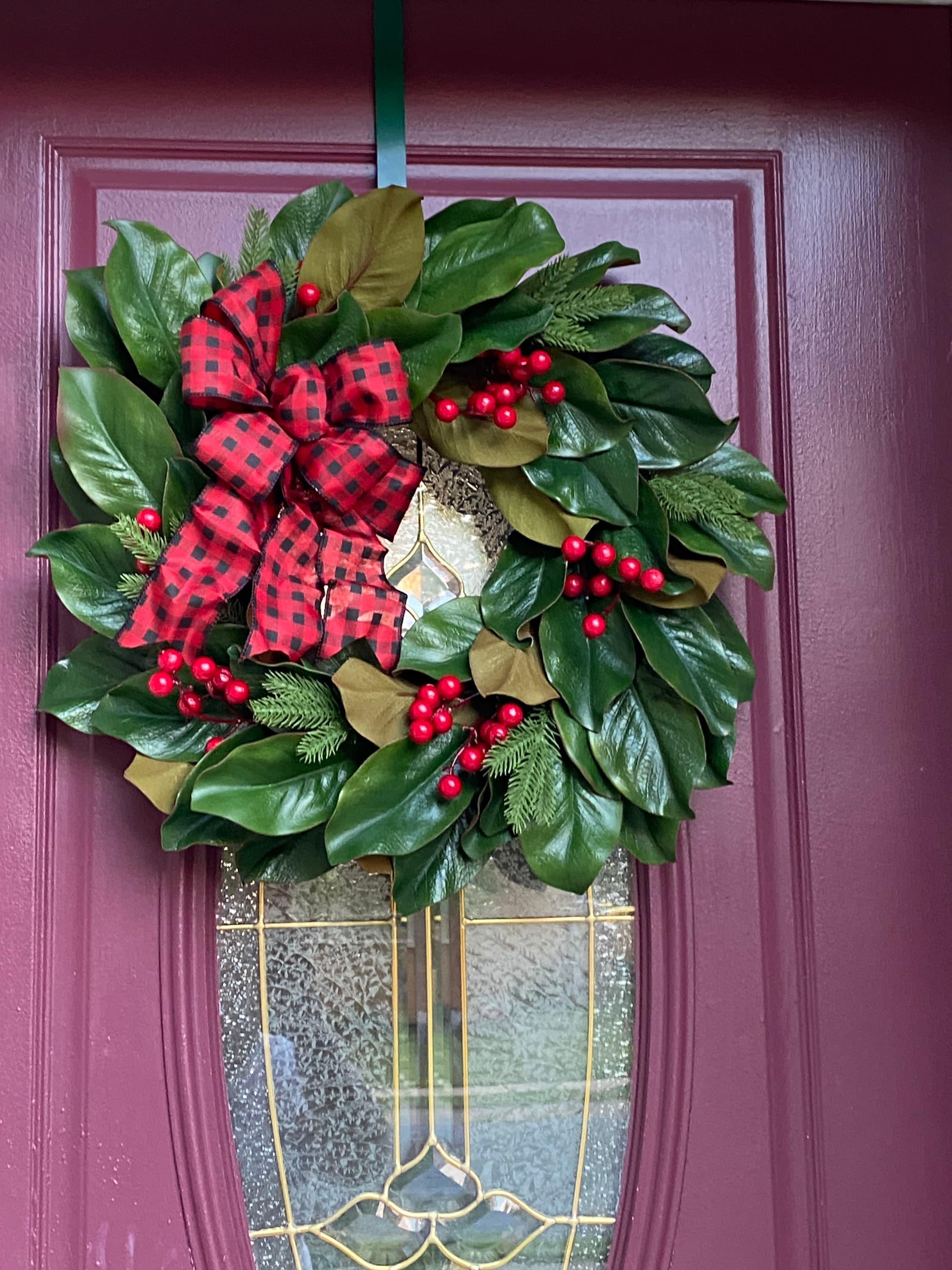 Magnolia Christmas Wreath Holiday Magnolia Wreath Magnolia Etsy UK