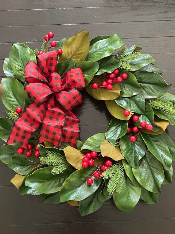 Magnolia Christmas wreath holiday magnolia wreath magnolia Etsy