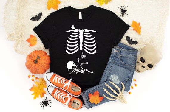 Halloween Pregnant Skeleton Shirt Halloween Pregnancy Shirt