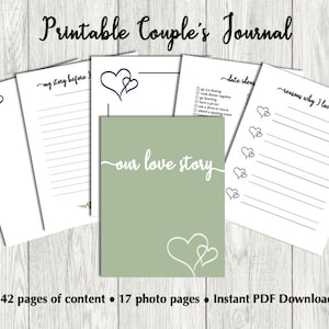 Printable Couple&#39;s Journal | Memory Book for Dating Couples | Our Love Story | Reasons I Love You | Gift for Boyfriend or Girlfriend