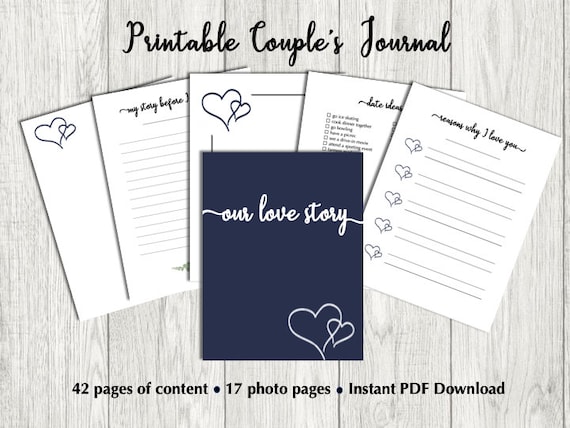 Printable Couple's Journal Memory Book for Dating Couples Our Love Story  Reasons I Love You Gift for Boyfriend or Girlfriend 