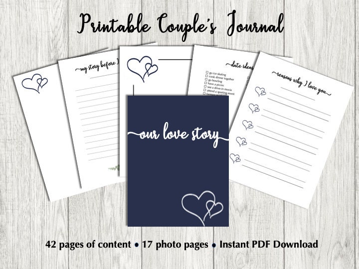 Couple memory book 21 pages printable
