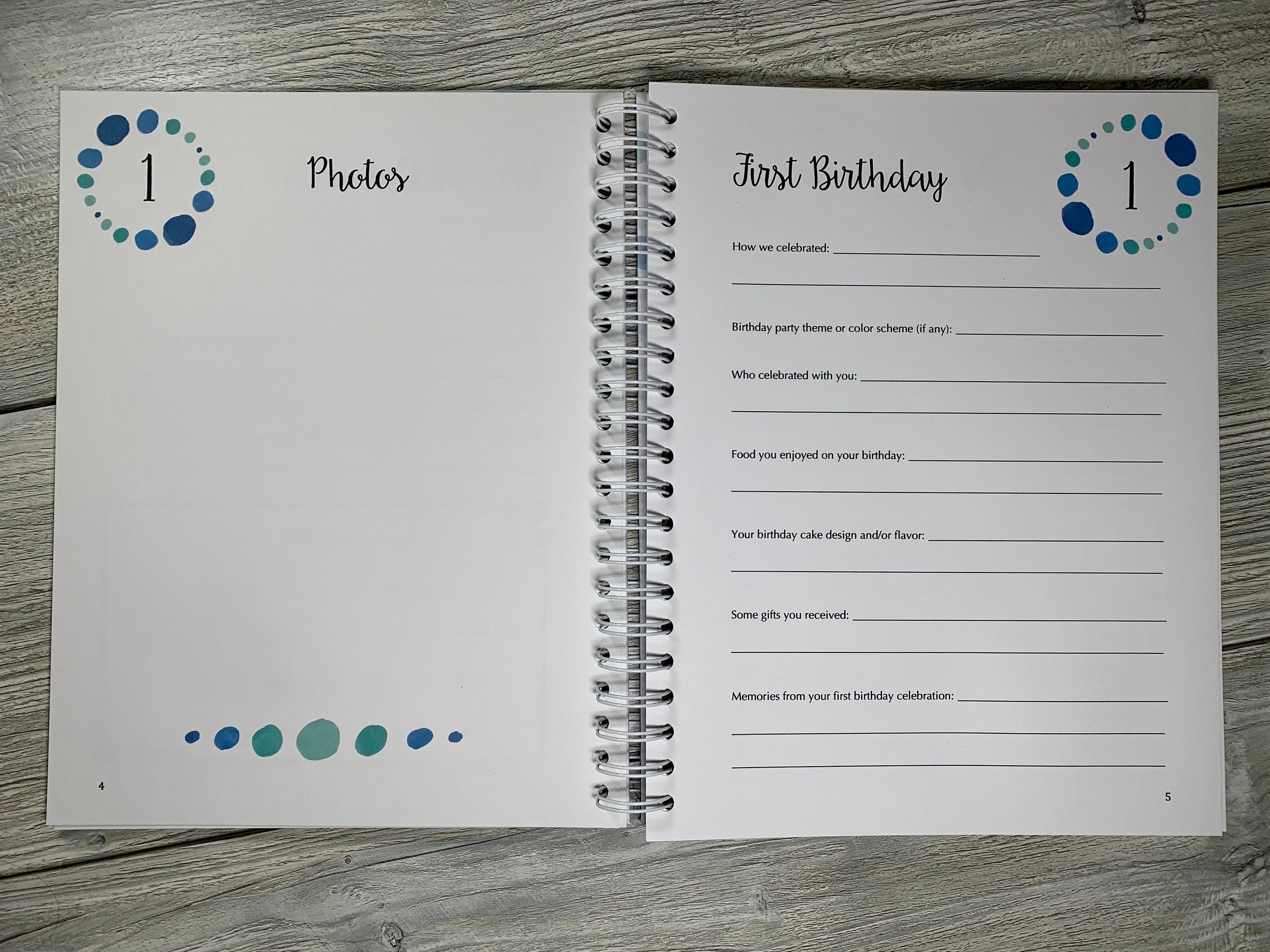 Birthday Memory Book Child Birthday Book Annual Birthday Etsy