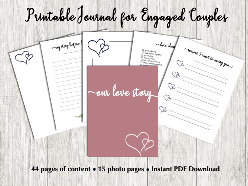 Engaged Journal Printable Journal for Engaged Couples | Engagement Memory Book | Our ...
