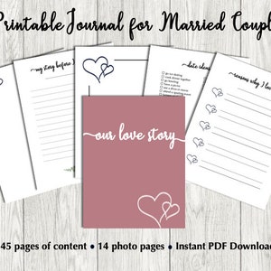 Printable Journal for Married Couples | Marriage Journal | Memory Book | Our Love Story | Reasons I Love You | Gift for Husband or Wife