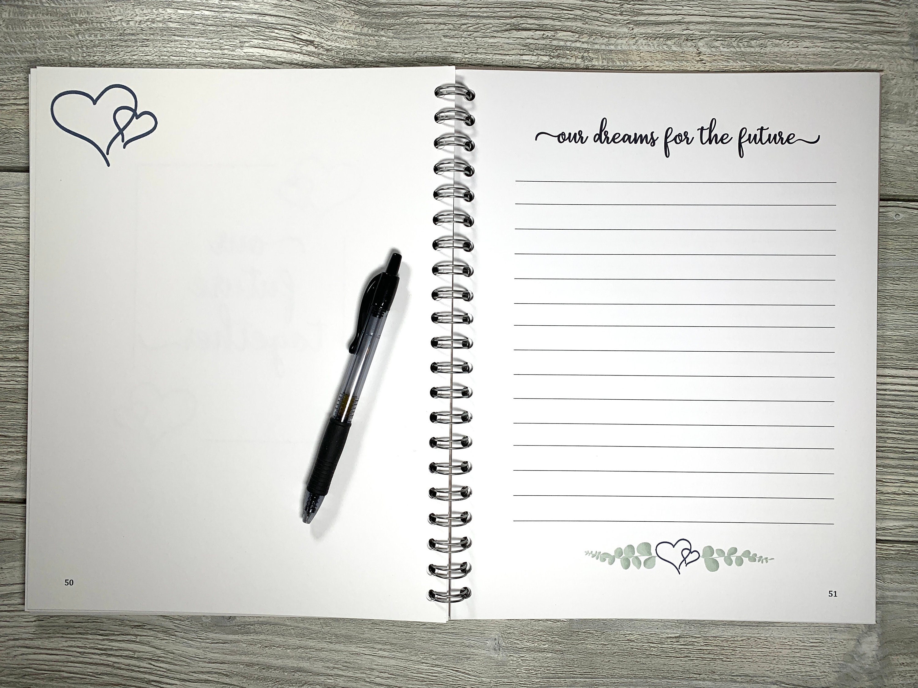 Love Story Book Couples Journal Memory Book for Dating Couples, Engaged