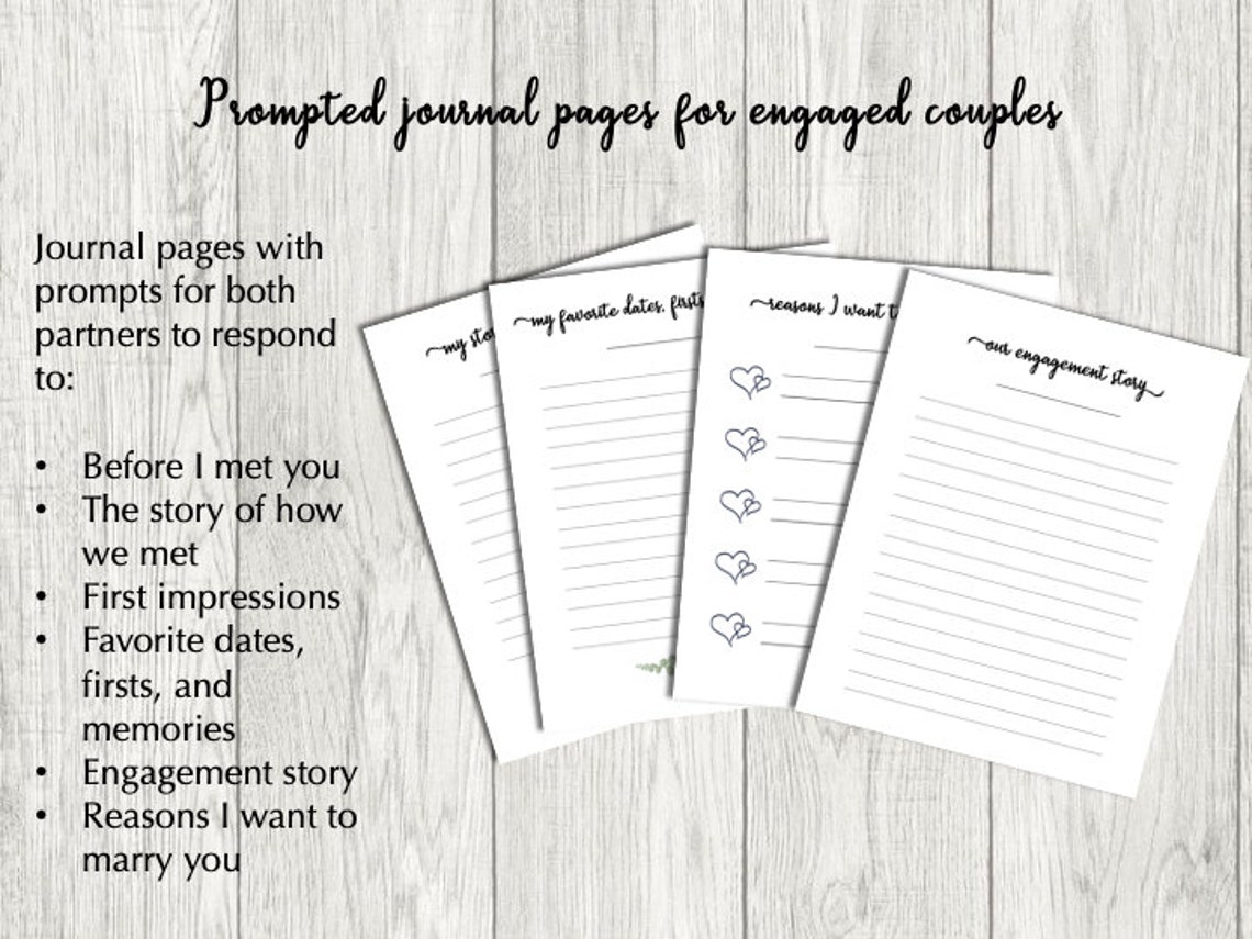 Engaged Journal Printable Journal for Engaged Couples | Engagement Memory Book | Our ...