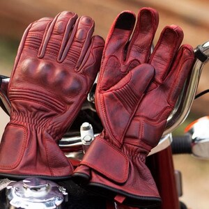 Genuine Leather Motorcycle Gloves, Racing Gloves, Biking Gloves Made With Genuine Sheep Skin Leather & Touch Screen Material (BURGUNDY)