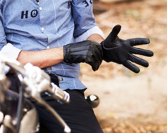 Beautiful Thin Leather Police Search Driving Gloves