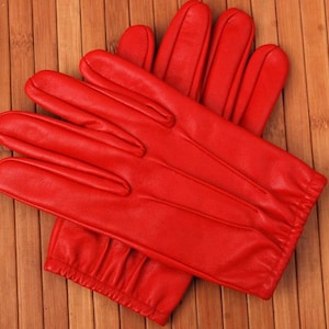 Mens Thin Leather Driving Gloves 