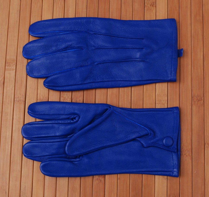 Royal Blue Men's Genuine Leather Unlined Driving Gloves Etsy