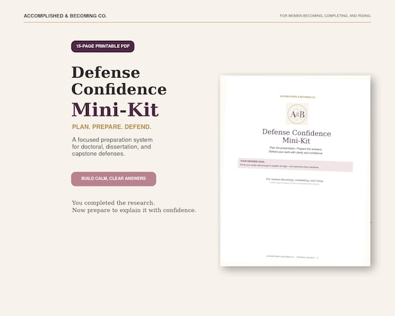 Dissertation Defense Workbook: Presentation, Q&A and Timing Preparation