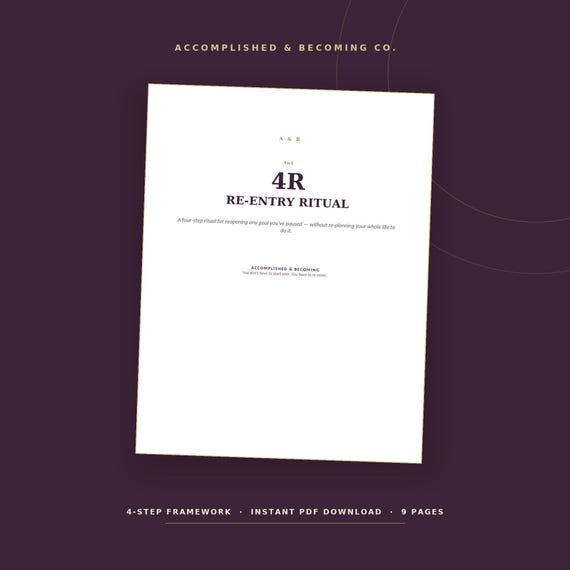 Life Planner for Women: A 4-Step Framework to Resume Any Paused Goal