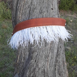 Western Boho Wedding LARP Costume Custom Leather Feather, Hand Crafted, Bracelet, Armband, Choker, Garter, Hat Band