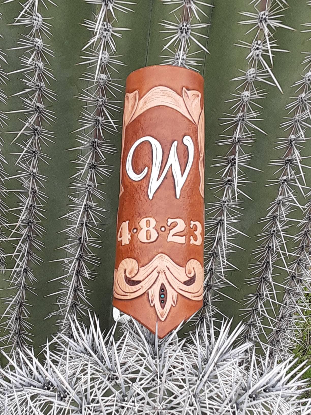 Leather Tooled Bouquet Wrap – A Western Wedding Co