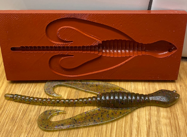 High temp silicone fishing lure mold for plastisol Etsy