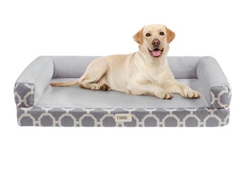 Modern Gray Dog Bed, Pet Bed for Dog, Rectangular Couch for Dog