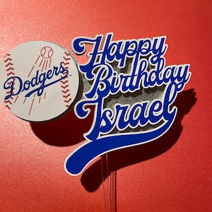 Dodgers theme cake topper