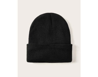 Simple black beanie Outlet
