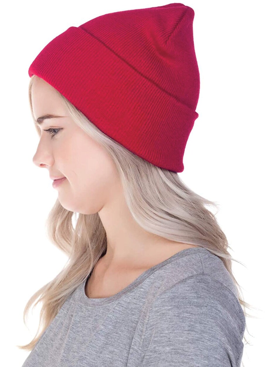 Men Plain Beanie Hat Charcoal Gray 