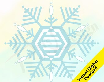Snowflake Graphic, Snowflake Clipart, Snowflake PNG, Snowflake SVG File, Digital Snowflake Instant Download