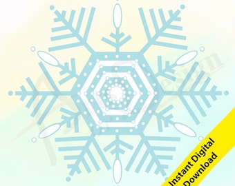 Snowflake Graphic, Snowflake Clipart, Snowflake PNG, Snowflake SVG File, Digital Snowflake Instant Download