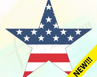 American Flag Star PNG, USA Flag Star, 4th of July Star, Patriotic Star, Digital Instant Download