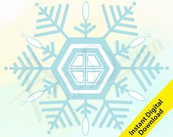Snowflake Graphic, Snowflake Clipart, Snowflake PNG, Snowflake SVG File, Digital Snowflake Instant Download