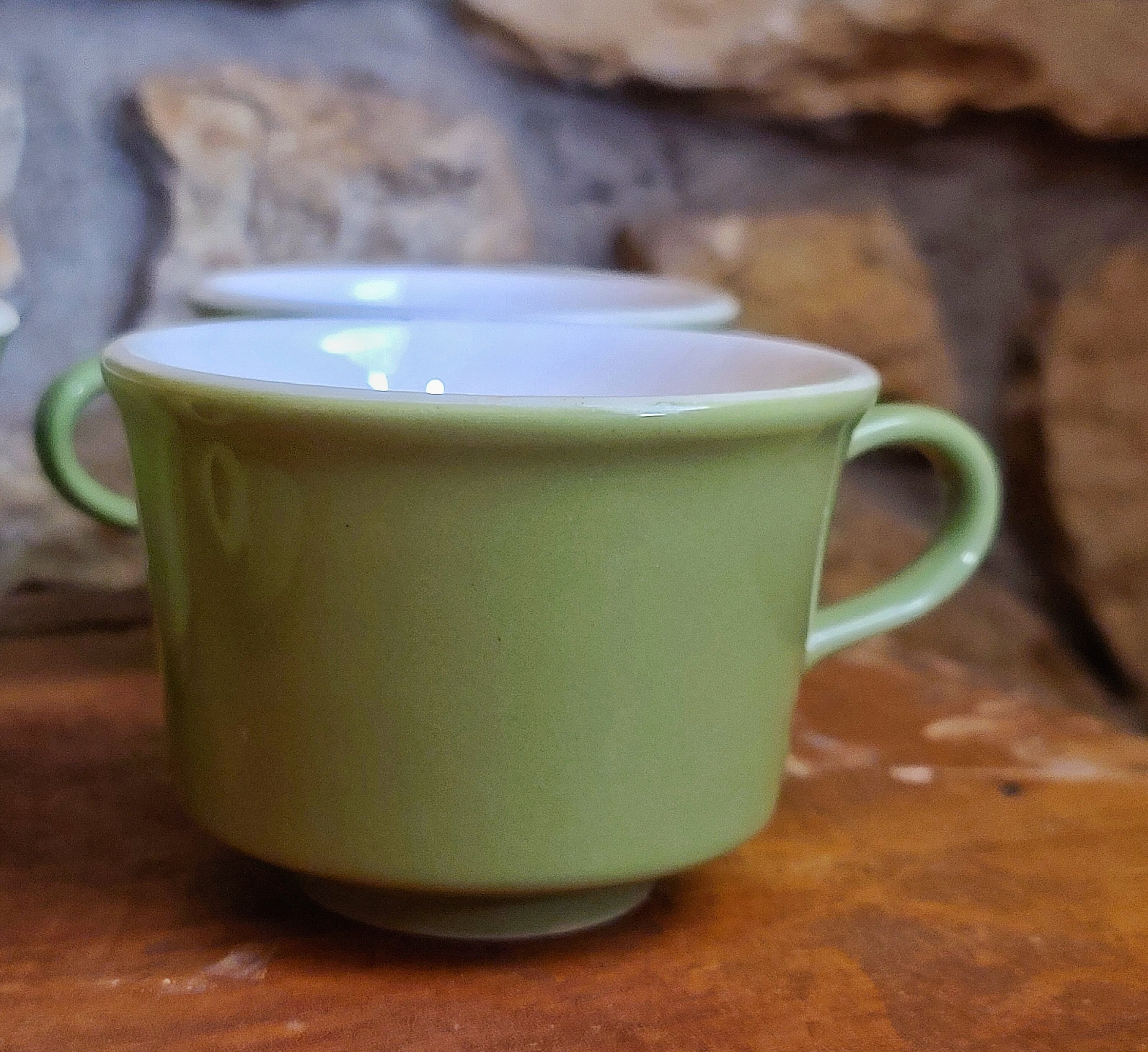 Six Vintage Avocado Green Coffee Mugs / Vintage Tea Cups / Etsy