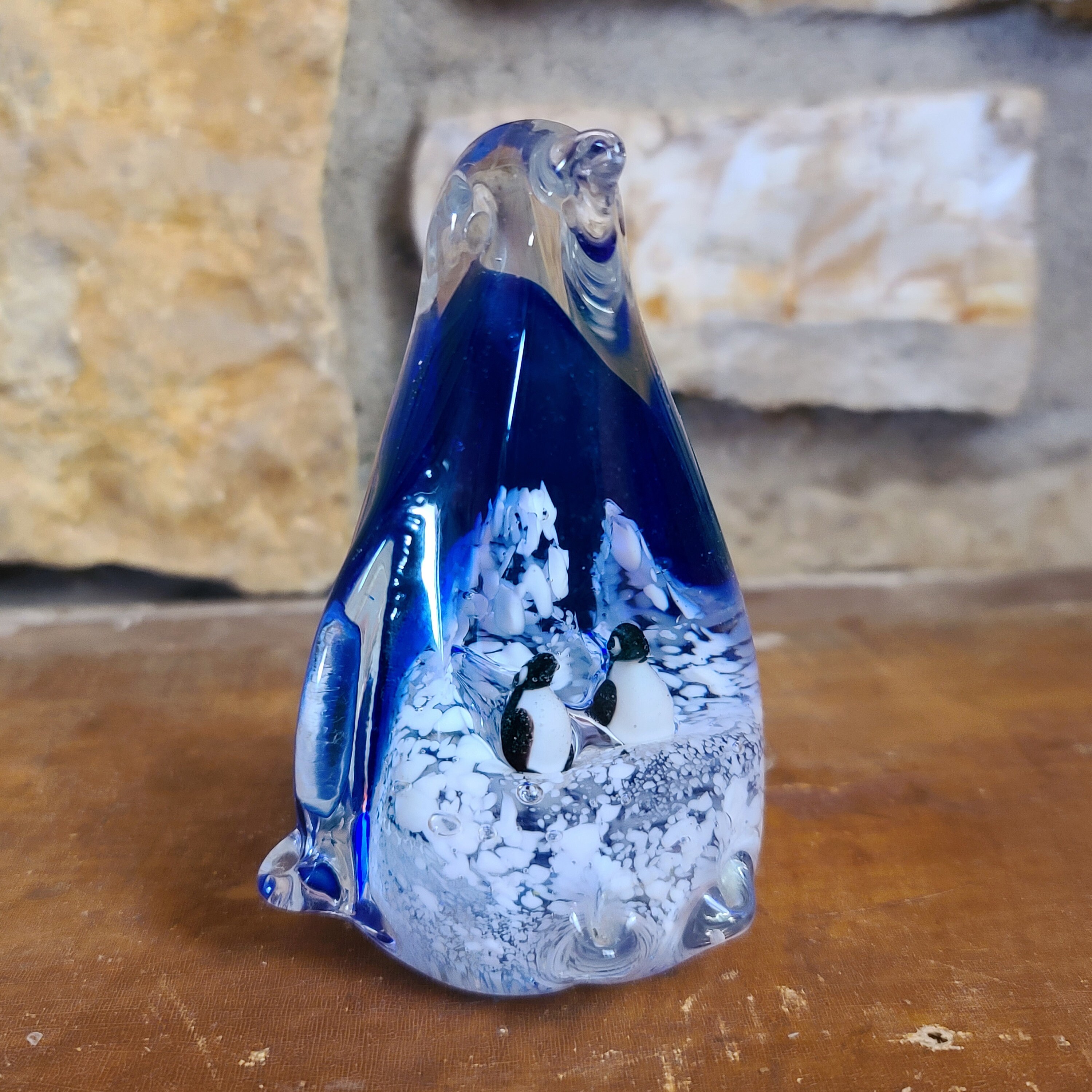 Vintage Penguin Paperweight Glass Art Paperweight Mother Etsy