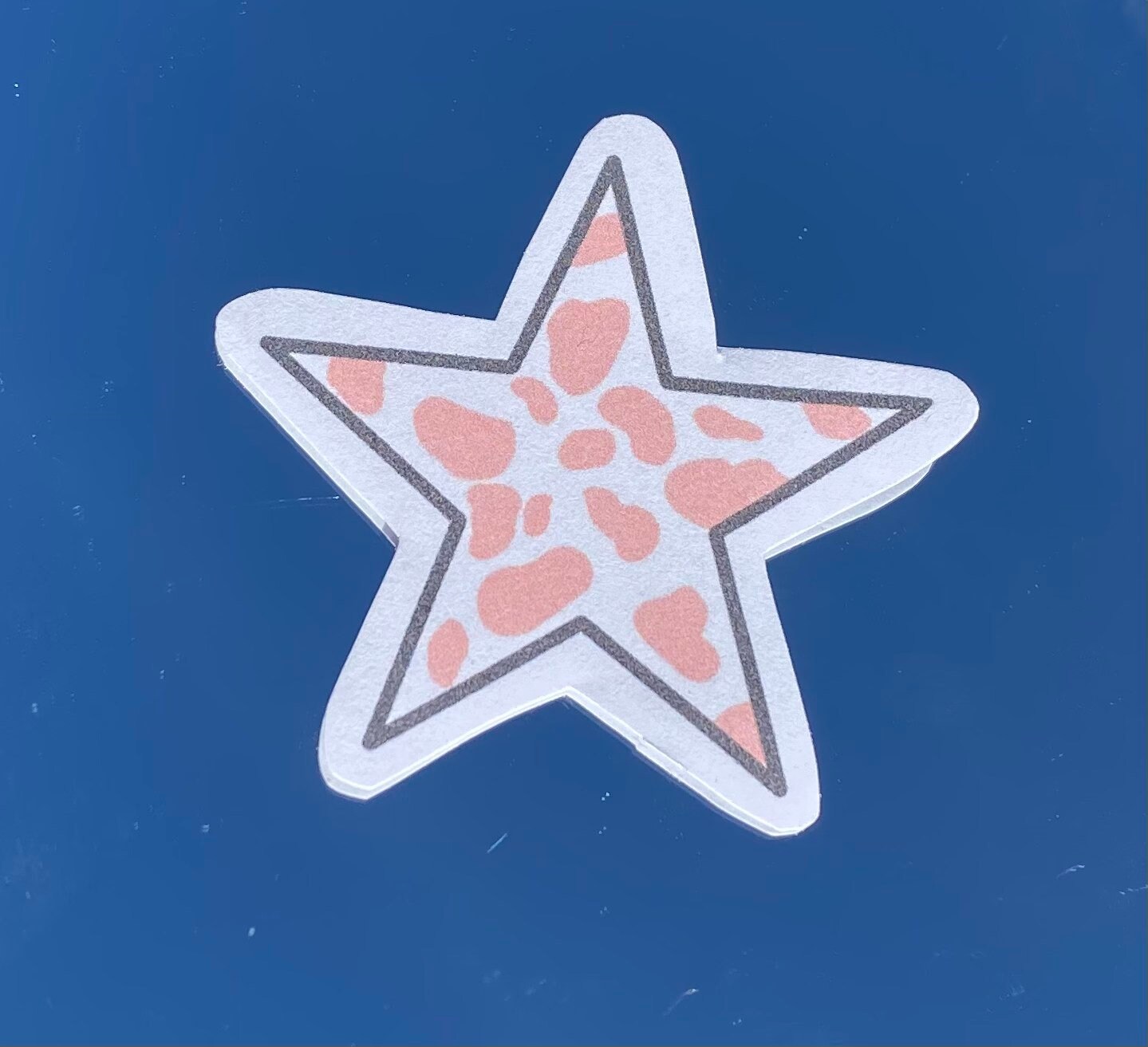 pink star cow print sticker aesthetic sticker strawberry etsy