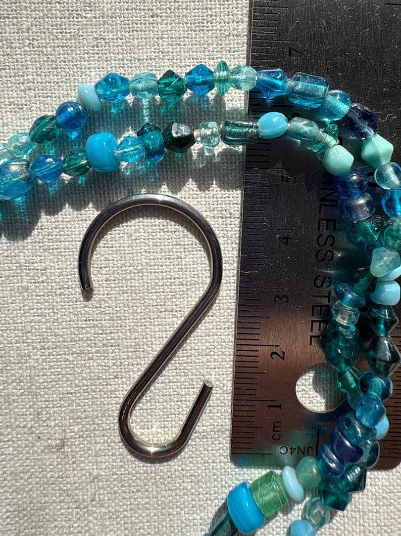 Bead Curtains: Green Garden Light Boho, All Glass Hippie Style Handmade Sun Catcher image 9