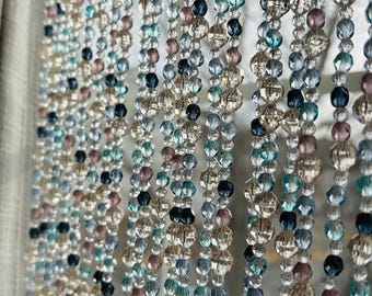 Beaded Curtain: Czech Glass Sparkling Window Accent, Handmade