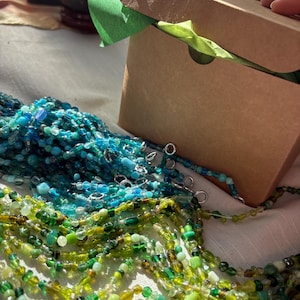 Bead Curtains: Green Garden Light Boho, All Glass Hippie Style Handmade Sun Catcher image 15