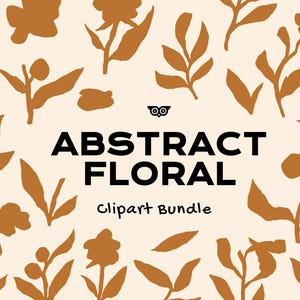 Paquete de imágenes prediseñadas florales abstractas, flores vectoriales dibujadas a mano, estilo botánico rústico, archivos PNG de flores silvestres, patrones florales