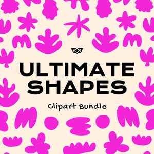Ultimate Shapes Clipart Bundle, Handrawn abstract shape, SVG clipart patterns, Bubble shapes PNG, Matisse patterns, Love hearts