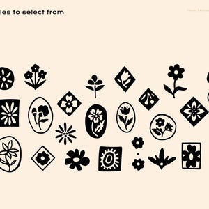 Paquete de imágenes prediseñadas de tatuajes florales, diseño de tatuaje dibujado a mano en formato SVG, diseño floral simple, PNG botánico minimalista, tatuajes florales vectoriales imagen 2