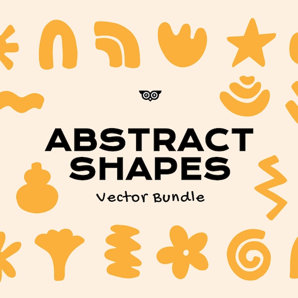 Abstract Shapes Vector Bundle | Abstract Linocut Bundle | Linoprint Vector | Bold Art Design | Instant Download | Hand drawn illustrations