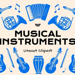 Muziekinstrumenten Linosnede Clipart, PNG-silhouet gitaarvectoren, Hangetekende zwarte illustratie piano, Muziekapparatuur illustraties