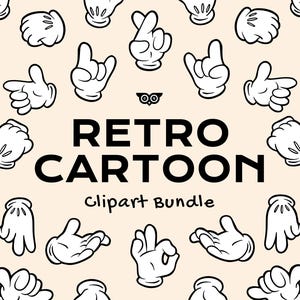 Retro Cartoon Vector Hands | PNG Design | Logo hands | instant download | Easy design | Hands logo | Pre made icon