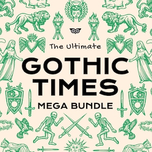Gothic Linocut Mega Bundle | Medieval Clipart Pack | Dark Symbols, Occult, Tattoo Flash, Vintage Engraving SVG AI EPS