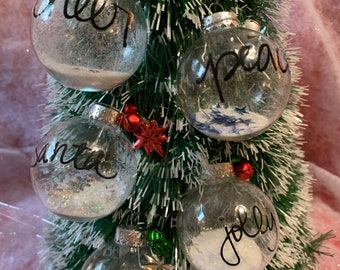 Glow in the Dark Christmas Ornaments Set of 5