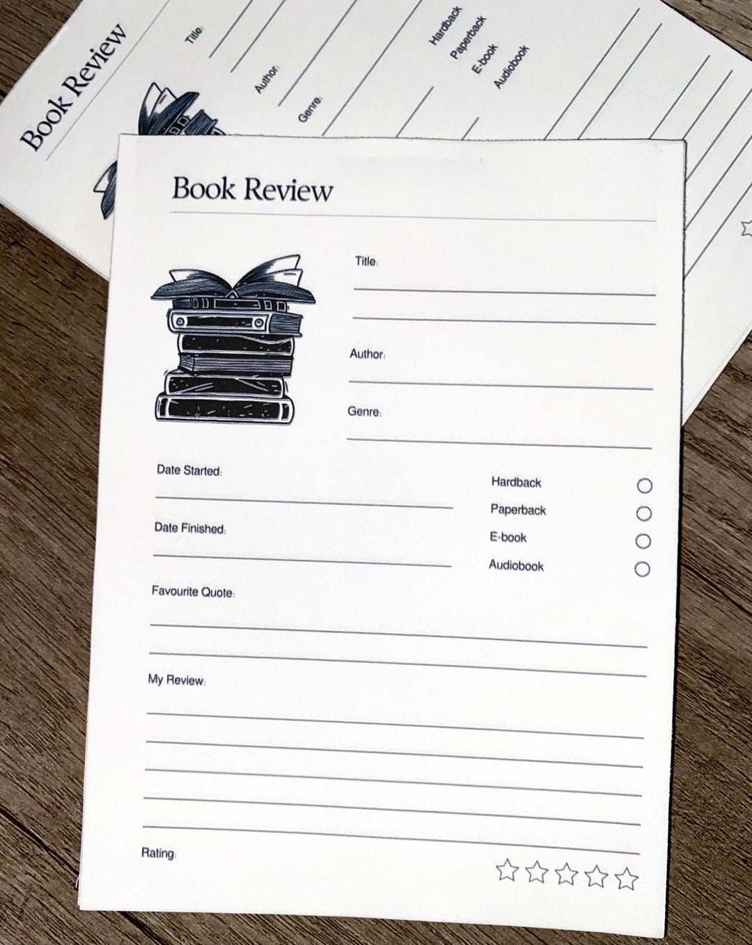 Book Review Notepad - Etsy