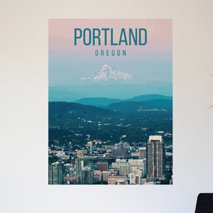 Portland Oregon Retro Travel Poster Printable