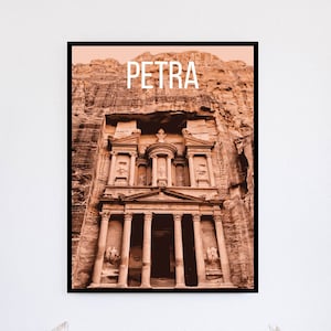 Petra Jordan Wadi Rum Retro Reise Poster Printable