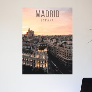 Madrid Spain Espana Retro Travel Poster Printable