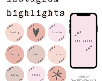 Icônes de surbrillance Instagram, couvertures pastel pour Instagram, icônes pastel neutres, couvertures de médias sociaux roses, icônes de surbrillance pour Instagram